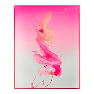 Contemporary Abstract Acrylic on Canvas "Pink Flow" by Nikolaos Schizas For Sale