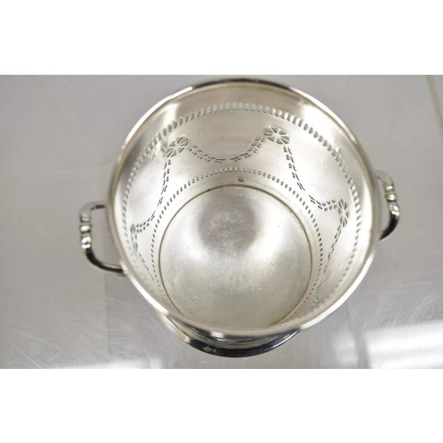 Vintage M. Bros English Edwardian Silver Plated Wine Champagne Bottle Coaster For Sale In Philadelphia - Image 6 of 10