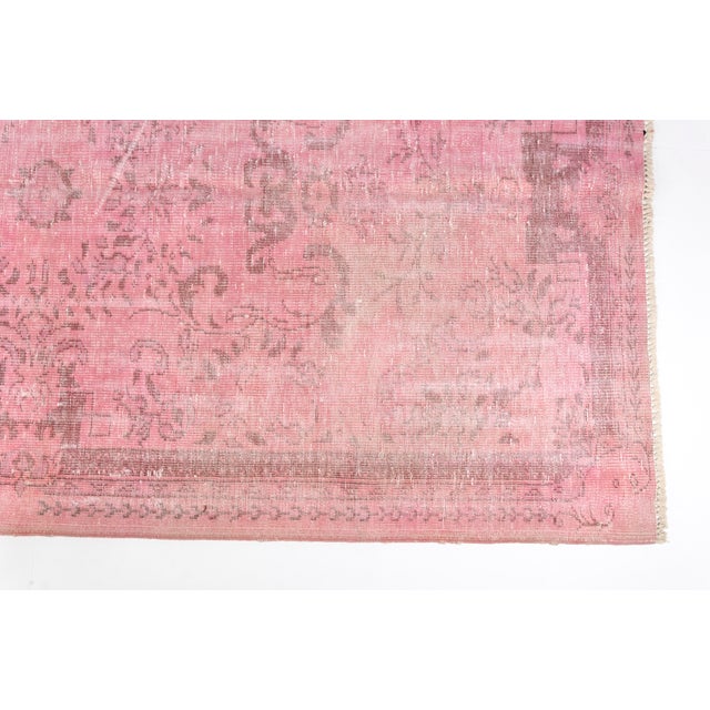 Anatolian Pink Wool Vintage Rug For Sale - Image 4 of 8