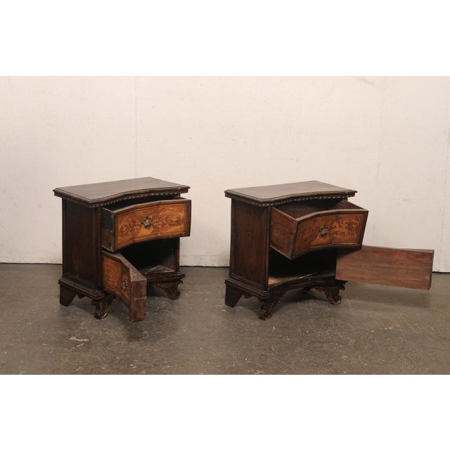 Early 20th Century Early 20th Century Venetian Pair Petite Marquetry Side Chests For Sale - Image 5 of 13