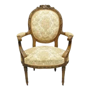Early 20th Century French Victorian Louis XVI Style Finely Carved Walnut Musical Instrument Chair
