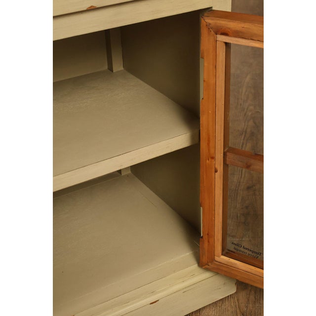 Early 21st Century Pier 1 Imports Painted Farmhouse Style Two Tone Media Console For Sale - Image 5 of 18