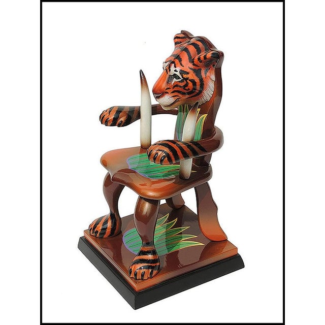 The artwork here, "Tiger", is of impressive craftsmanship and size, measuring approximately 18" high x 10" x 10". It is...