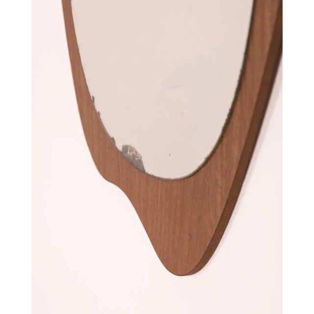 Vintage Danish Teak Wall Mirror, 1960s For Sale - Image 4 of 7