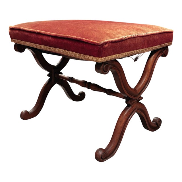 William IV Stool with X Frame For Sale