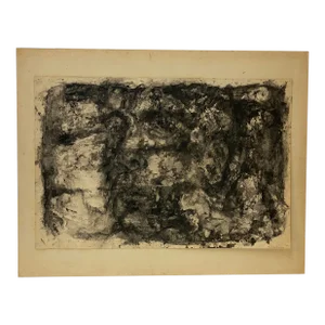 Leonard Buzz Wallace Black and White Abstract Expressionist Painting