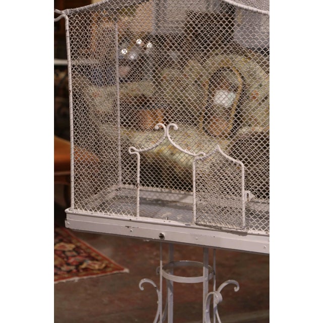 Art Deco Early 20th Century French Iron Pagoda Bird Cage on Stand For Sale - Image 3 of 10