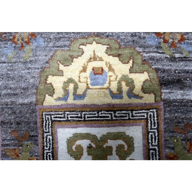 1960s, Vintage Tibetan Art Deco Khaden Rug 3' X 7' For Sale - Image 9 of 13