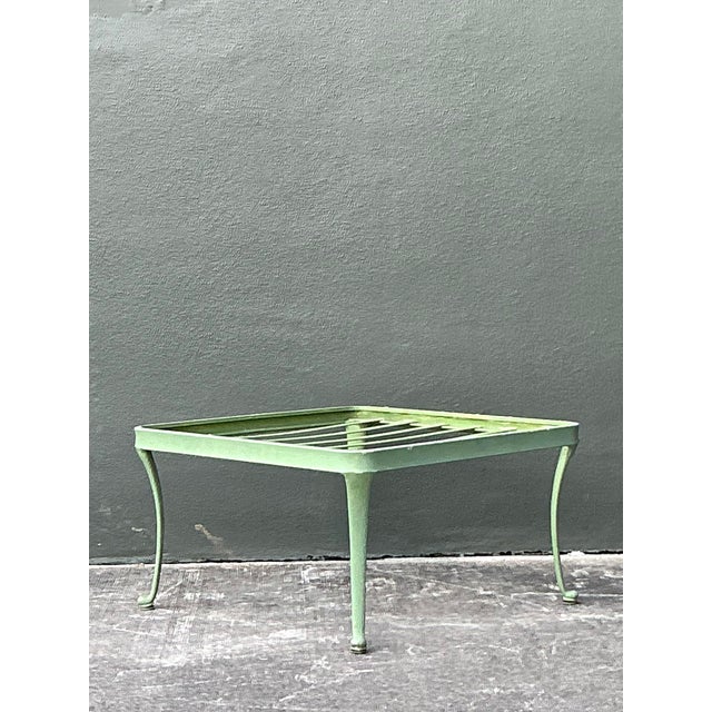 This sophisticated vintage ottoman from the esteemed Brown Jordan "Florentine" collection captures the essence of Mid-...