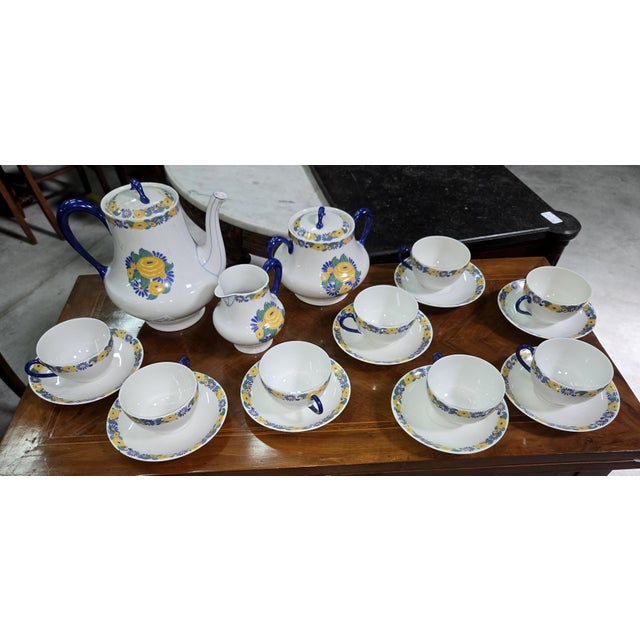 1920s Vintage Porcelain Coffee Service by B&C, 1920s, Set of 15 For Sale - Image 5 of 6