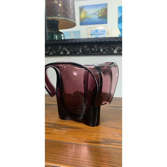 Vintage Amethyst Art Glass Sculptural Vase For Sale In San Francisco - Image 6 of 7