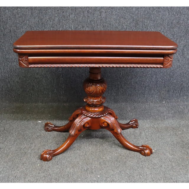 Centennial Chippendale Style Carved Mahogany Game Table For Sale - Image 9 of 9