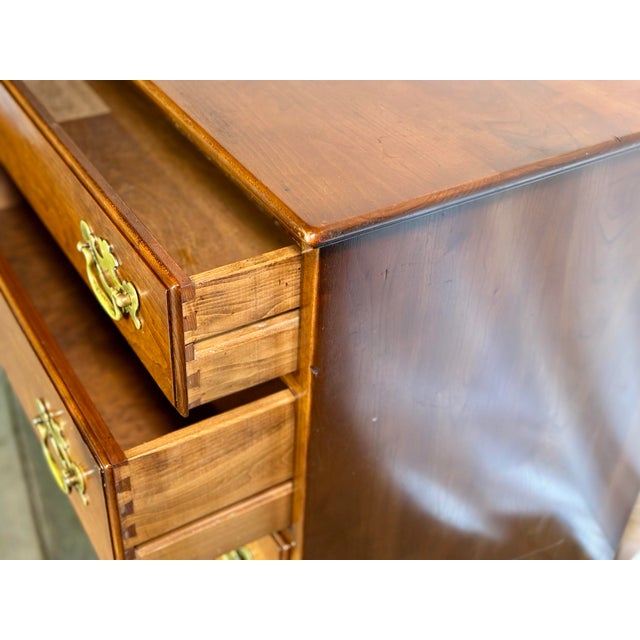 1990s Stickley Solid Cherry Double Dresser With Brass Hardware For Sale - Image 11 of 12