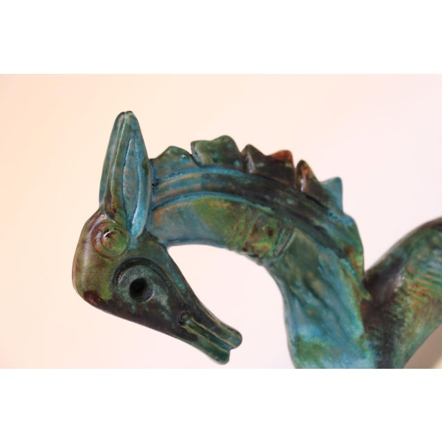 Pair of Italian Modernist Sea Garden Ceramic Horses by Alvino Bagni for Raymor For Sale - Image 9 of 12