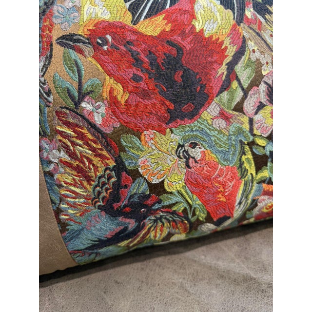 Handmade Mocha Velvet Tropical Cushion Cover For Sale - Image 11 of 15