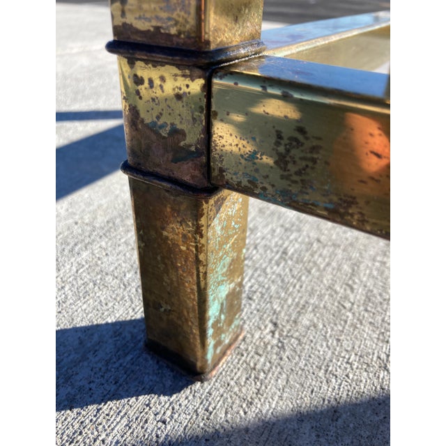 Brass & Glass Waterfall End Table From Mastercraft Chairish