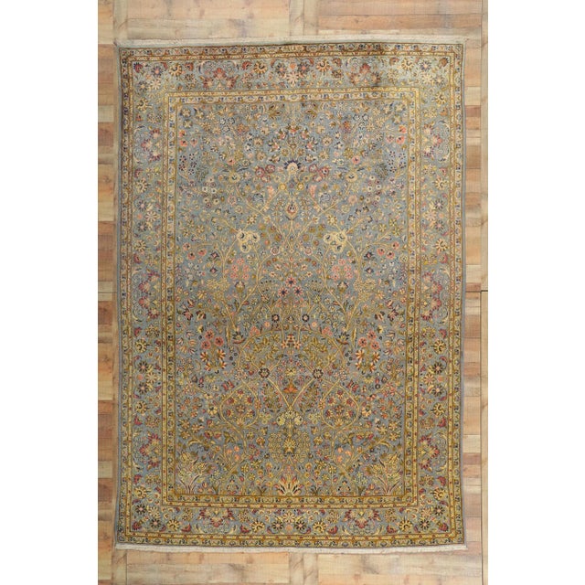 Vintage Persian Kashan Rug With Signature, 07'11 X 11'06 For Sale - Image 11 of 12