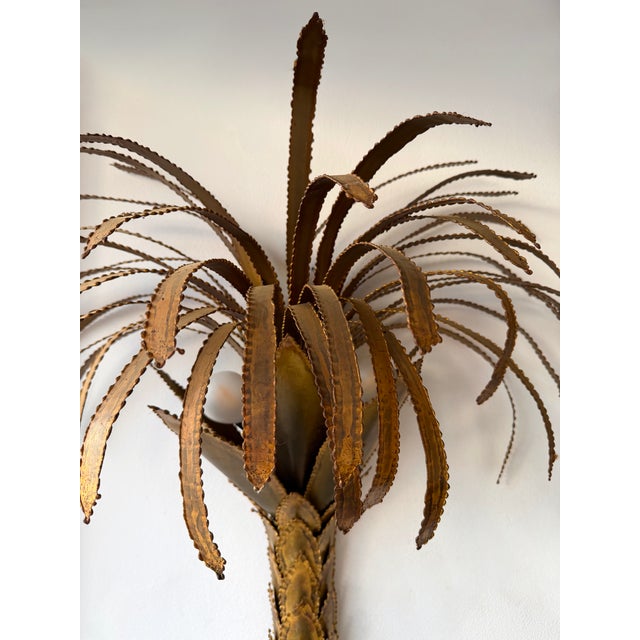 Mid-Century Modern Hollywood regency Iconic large wall lights lamps lighting sconces brass palm tree by Christian...