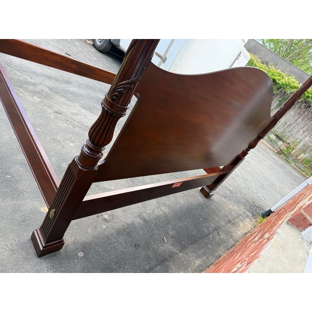 Henkel Harris Vine Carved Flame Mahogany Hand Carved 4 Post King Bed Frame For Sale - Image 16 of 18