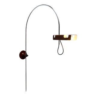 Mid-Century Modern Italian Space Age Spider Arc Wall Lamp by Joe Colombo for Oluce, 1960s For Sale