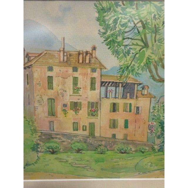 A charming vintage pastel landscape purchased in Bellagio, Italy, and brought home in my suitcase! It depicts a...