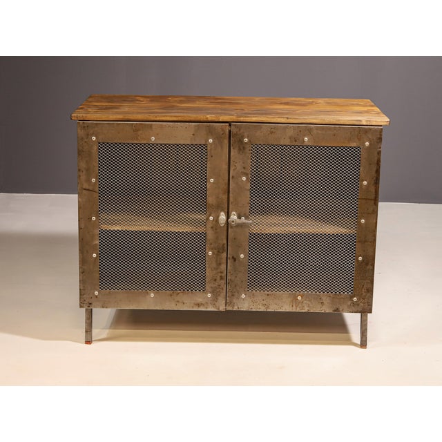 Industrial Czechoslovakian Iron Cabinet, 1950s, in Good conditions. Designed 1950 to 1959