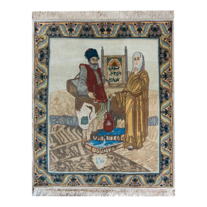Vintage Persian Tabriz Pictorial Rug