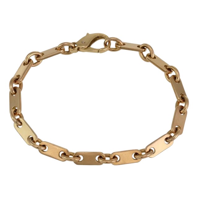Cartier Bracelet 18k Yellow Gold Long Link Bracelet 7.75" Long For Sale