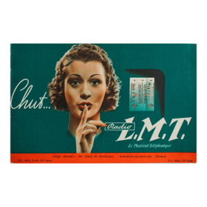 1947 French Radio Poster, Chut... l.m.t., Le Matériel Téléphonique - Double-Sided