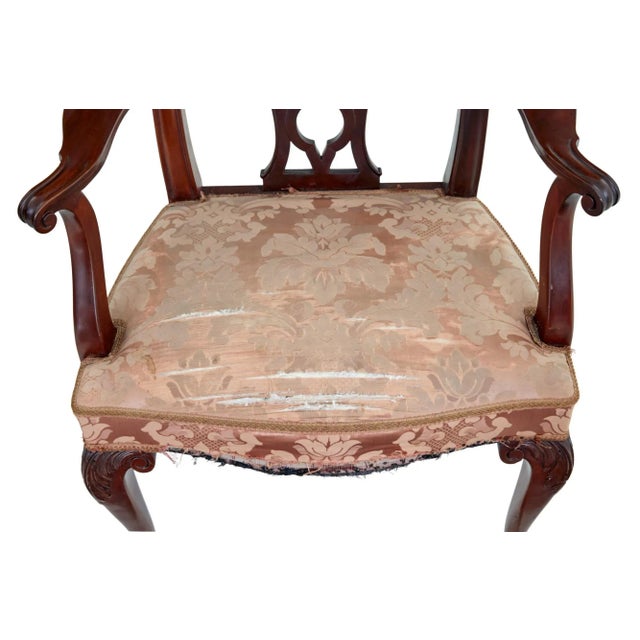Set of Early 20th Century Chippendale Revival Armchairs, 1920s For Sale - Image 4 of 9