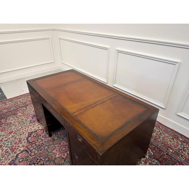 English Campaign Style Desk For Sale - Image 14 of 16