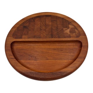 Vintage Teak Dansk Serving Tray Cutting Board Platter by Jens H. Quistgaard For Sale