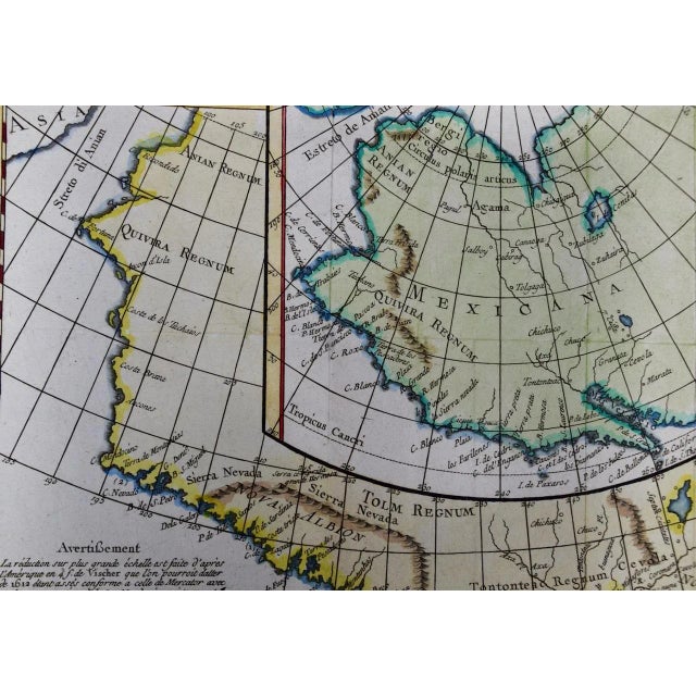 California: An 18th Century Hand-Colored Map by De Vaugondy, 1772 For Sale - Image 4 of 8