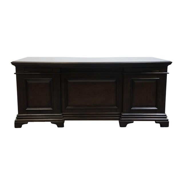 Aspenhome Walnut Contemporary Traditional Style 72" Curved Executive Office Desk - Molasses Brown Finish 124-300 For Sale - Image 11 of 14