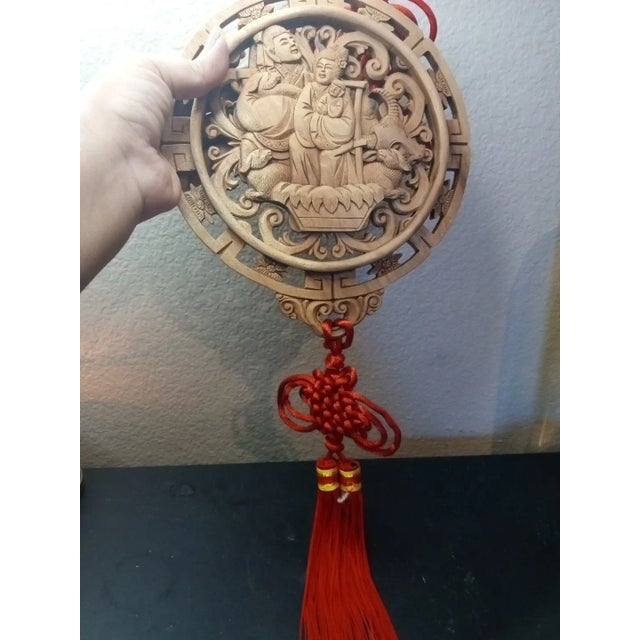 EXQUISITE Carved Rosewood 8" Chinese Applique Wall Decor This EXQUISITE Carved Rosewood 8" Chinese Applique Wall Decor is...