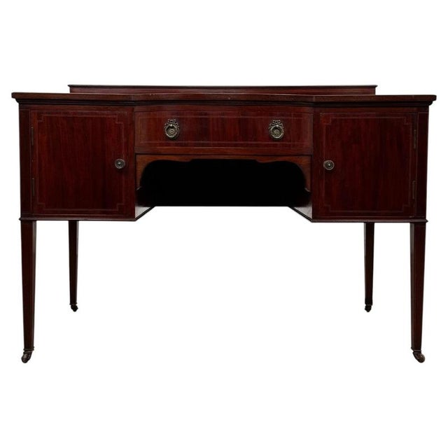 Antique English Edwardian Mahogany Writing Table, 1900s For Sale - Image 13 of 13
