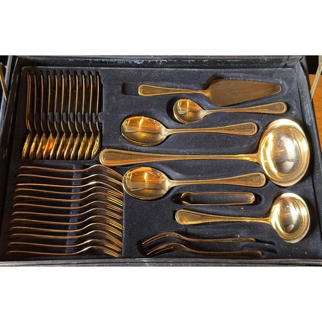 Traditional Vintage Bestecke Solingen Gold Plated Flatware - Service for 12 For Sale - Image 3 of 12