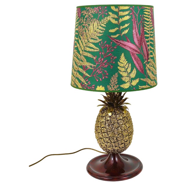 Hollywood Regency Pineapple Brass Table Lamp by Mauro Manetti, Italy, 1970s For Sale