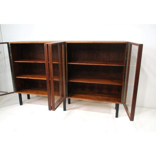 Mid Century Black Walnut Bookcase in the Style of Nakashima For Sale - Image 10 of 13
