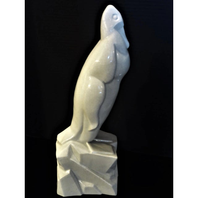 1930s 1930's Art Deco Geo Condé Faince Glazed Ceramic Penguin For Sale - Image 5 of 12