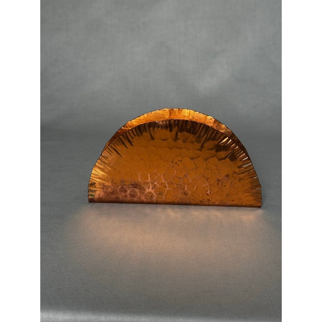 Late 20th Century Vintage Southwestern Hammered Copper Napkin Holder For Sale - Image 5 of 12