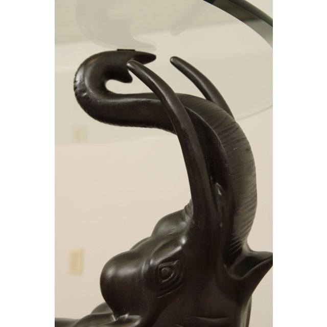 Contemporary Trio of Elephants Brass & Glass Center Table For Sale - Image 9 of 13