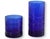 Mid 20th century Anchor Hocking Tartan pattern glassware in vivid cobalt blue. This 15-piece grouping includes eight tall...