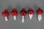 Gold Mushroom Christmas Tree Ornaments in Red and White Glass, 1970s, Set of 5 For Sale - Image 8 of 18