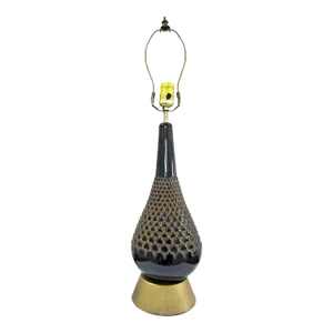 Mid-Century Italian Amethyst Art Glass Pineapple Texture Table Lamp