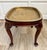 Mid-Century Queen Anne Style Mahogany Side Table With Engraved Brass Tray For Sale In Los Angeles - Image 6 of 18