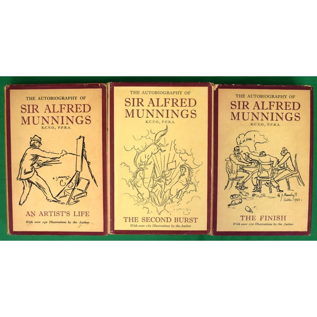 MUNNINGS, Sir Alfred 3 volume set. I. An Artist's Life [328] pp. 1950 II. The Second Burst [368] pp. 1951 III. The Finish....