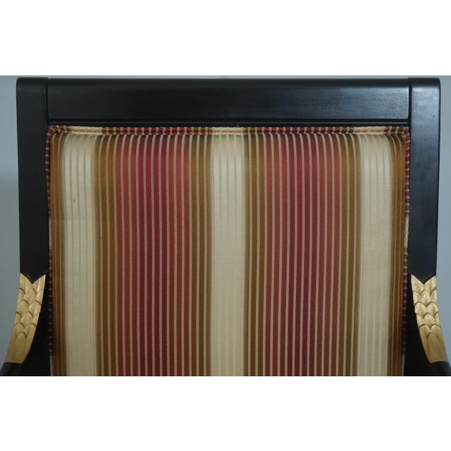 Pair Neoclassical Dolphin Carved Arm Black Chairs For Sale In Philadelphia - Image 6 of 18