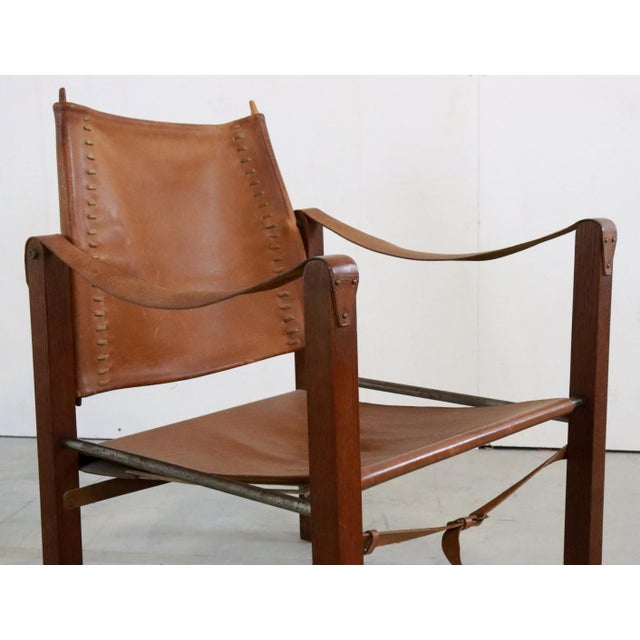 Vintage Safari Chair in Leather For Sale - Image 6 of 17