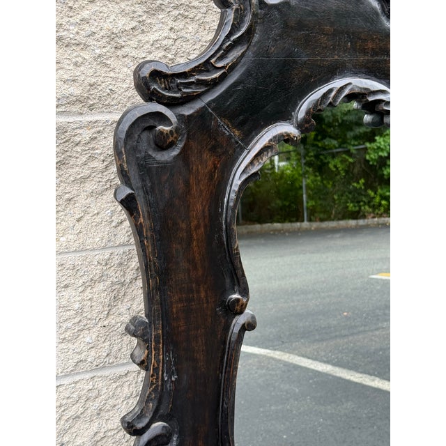 Black Rustic French Rococo Oversized Wall Mirror For Sale - Image 8 of 10